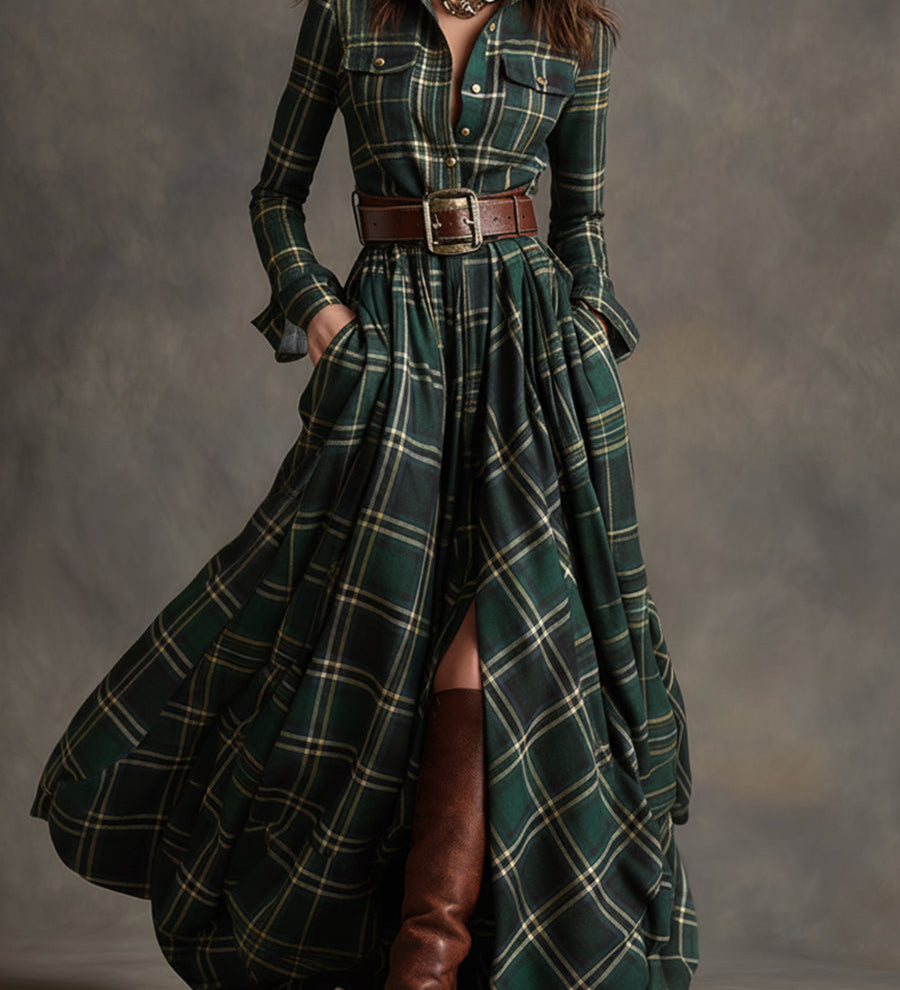 Zoé - Maxi kockás ingruha