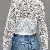 Andrina - Elegáns Csipkés, Cipzáras, Rövid Kabát