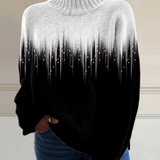 Romantikus Flash Ray mintás garbós pulóver