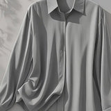 Amiliana - Elegáns Hosszú Ujú Gombos Ing