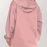 Angeleen - Geometrikus Mintás Kapucnis Kabát Cipzárral