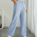 Alina - Elegáns Csíkos Nadrág Zsebekkel