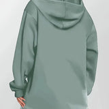 Angeleen - Geometrikus Mintás Kapucnis Kabát Cipzárral