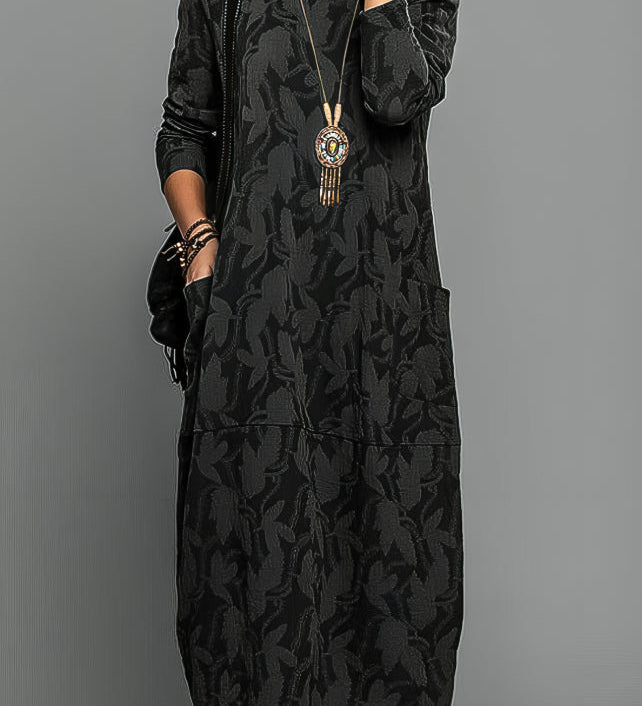 Ilka | Laza, kerek nyakú téli ruha