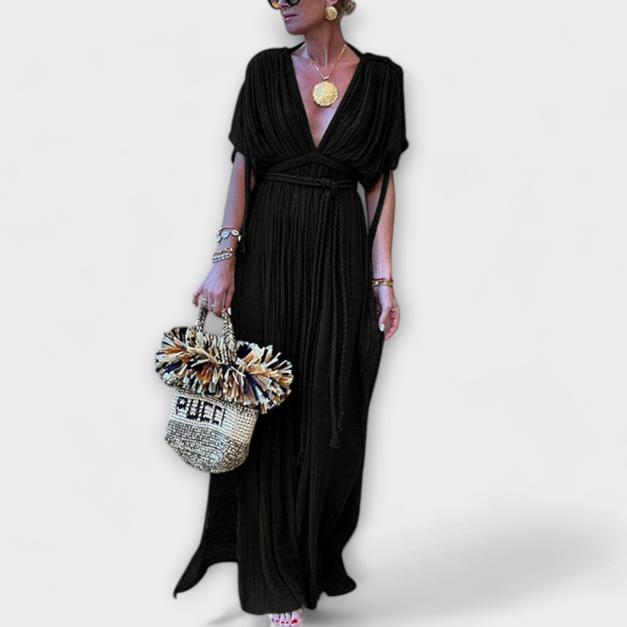 Aliz - Görög stílusú maxi nyári ruha kengyelekkel