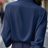 Amiliana - Elegáns Hosszú Ujú Gombos Ing