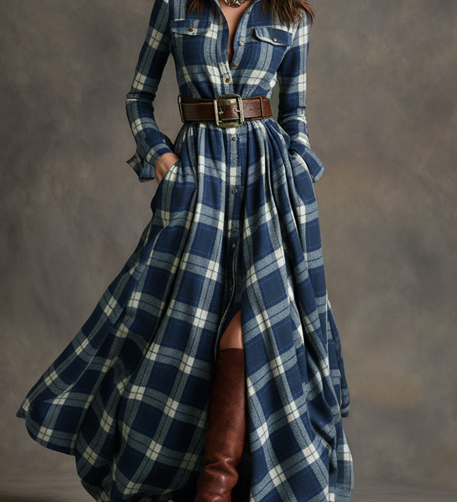 Zoé - Maxi kockás ingruha