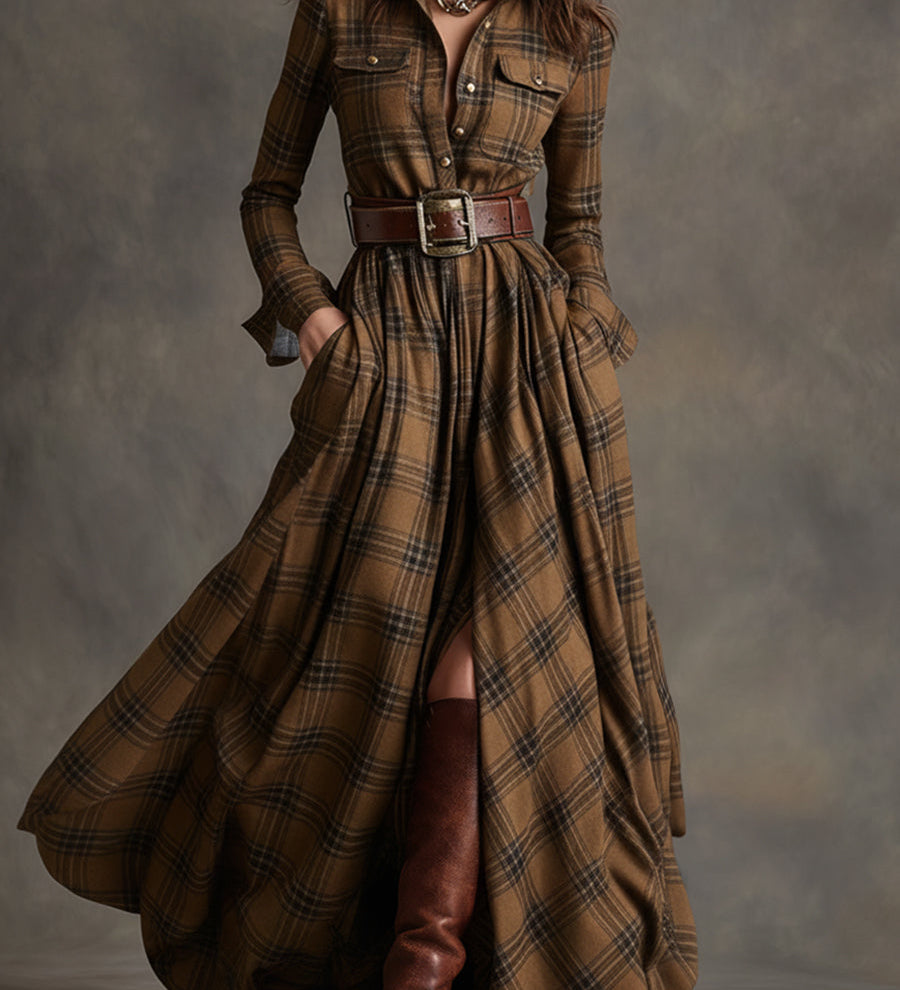 Zoé - Maxi kockás ingruha