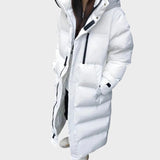 Laurát - Női hosszú fekete vízálló parka kabát kapucnival