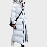 Laurát - Női hosszú fekete vízálló parka kabát kapucnival