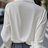 Amiliana - Elegáns Hosszú Ujú Gombos Ing