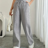 Alina - Elegáns Csíkos Nadrág Zsebekkel