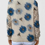 Bernadett - Virágmintás kötött felső