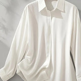 Amiliana - Elegáns Hosszú Ujú Gombos Ing