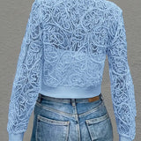 Andrina - Elegáns Csipkés, Cipzáras, Rövid Kabát