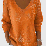 MIRELLE | Pamut keverék pulóver levélmintával