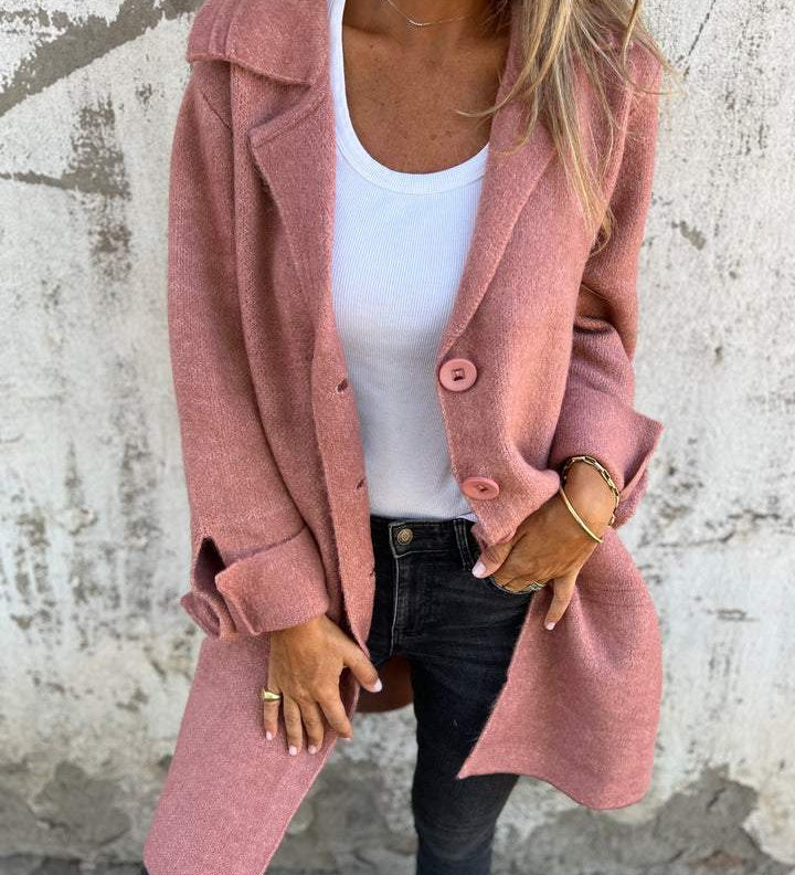 Baylea - Alkalmi Egyrétegű Hosszú Gyapjú Kabát