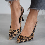 Ania - Leopárd Mintás, Hegyes Orrú Cipő