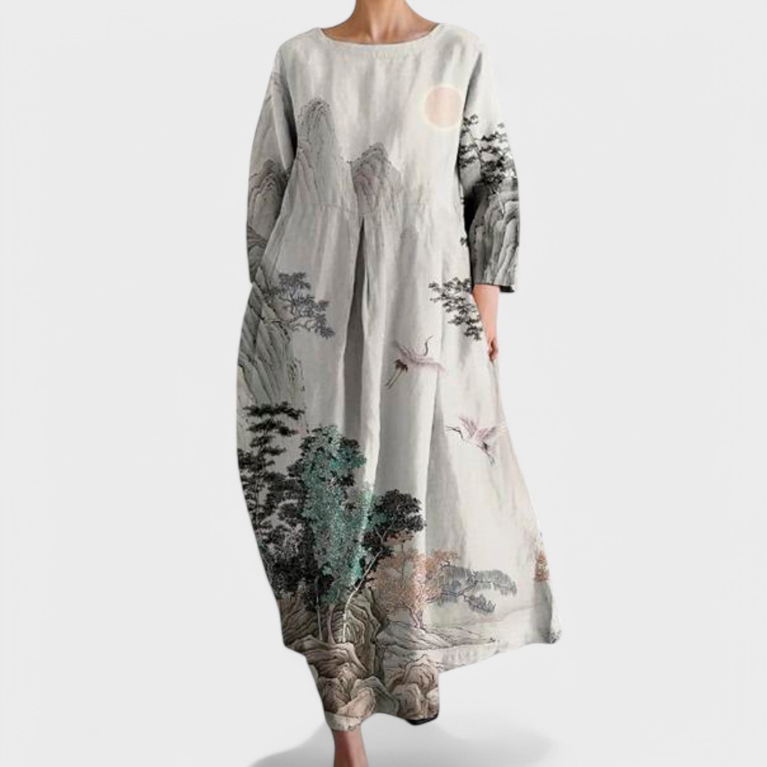 Dorina - Színes ruha V-kivágással